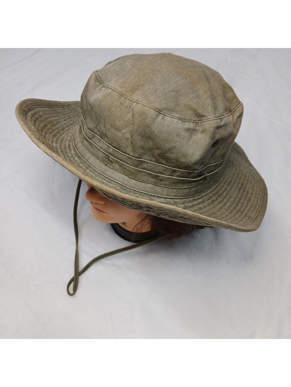 VTG Dorfman Pacific Co Olive Green Bucket Sun Hat 100% Cotton Fishing Size L